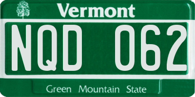 VT license plate NQD062