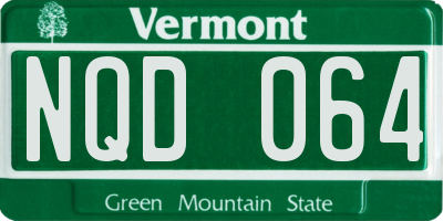 VT license plate NQD064