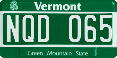 VT license plate NQD065