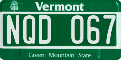 VT license plate NQD067