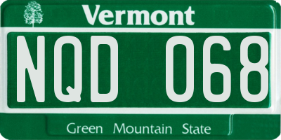 VT license plate NQD068