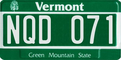 VT license plate NQD071