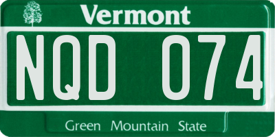 VT license plate NQD074