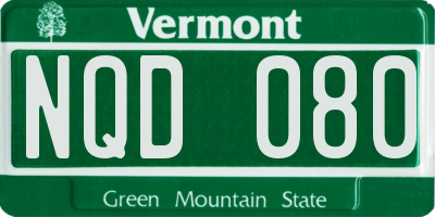 VT license plate NQD080