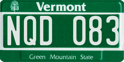 VT license plate NQD083