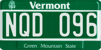 VT license plate NQD096
