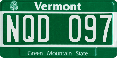 VT license plate NQD097