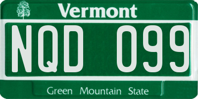 VT license plate NQD099