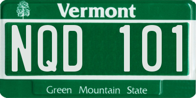 VT license plate NQD101