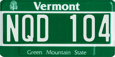 VT license plate NQD104