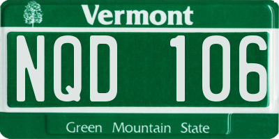 VT license plate NQD106