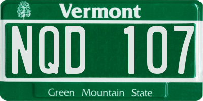 VT license plate NQD107