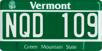 VT license plate NQD109