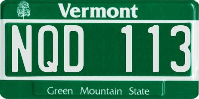VT license plate NQD113