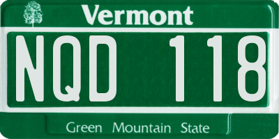 VT license plate NQD118