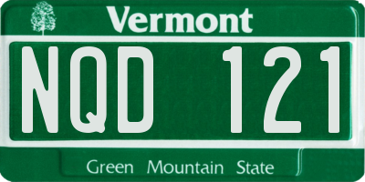 VT license plate NQD121