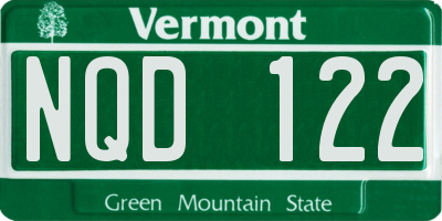 VT license plate NQD122