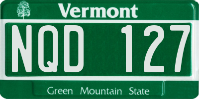 VT license plate NQD127