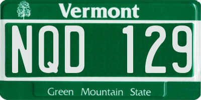 VT license plate NQD129