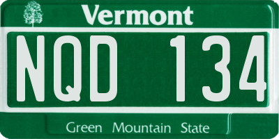 VT license plate NQD134