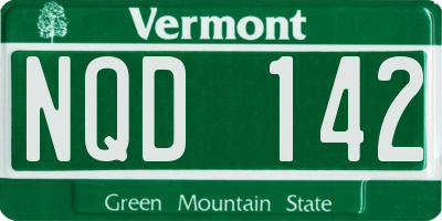 VT license plate NQD142