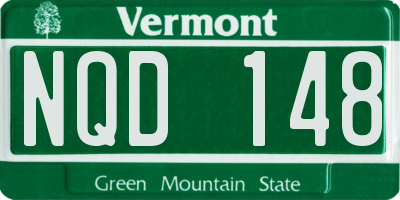 VT license plate NQD148