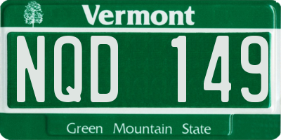 VT license plate NQD149