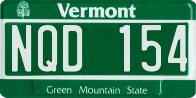 VT license plate NQD154