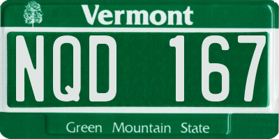 VT license plate NQD167