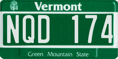 VT license plate NQD174