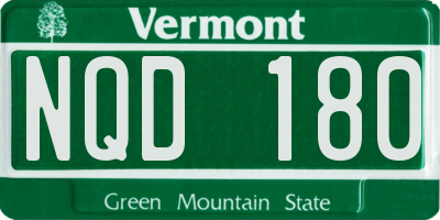 VT license plate NQD180