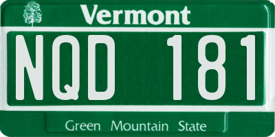 VT license plate NQD181