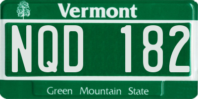 VT license plate NQD182