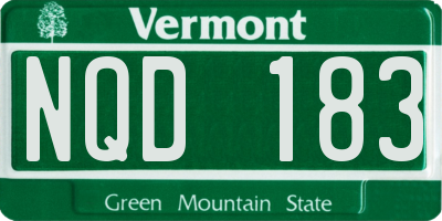 VT license plate NQD183