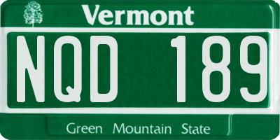 VT license plate NQD189