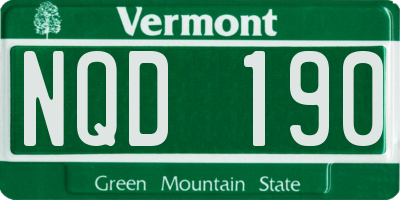VT license plate NQD190