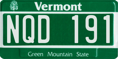 VT license plate NQD191