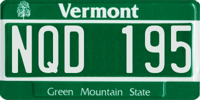 VT license plate NQD195