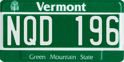 VT license plate NQD196