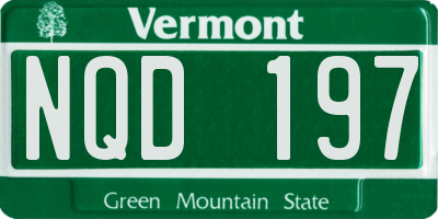 VT license plate NQD197