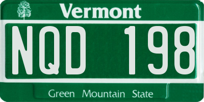 VT license plate NQD198