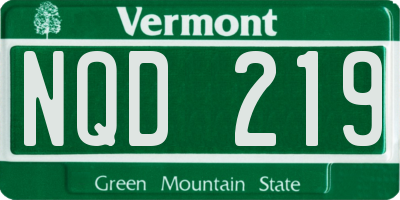 VT license plate NQD219