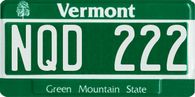 VT license plate NQD222