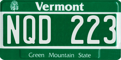 VT license plate NQD223