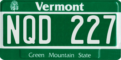 VT license plate NQD227