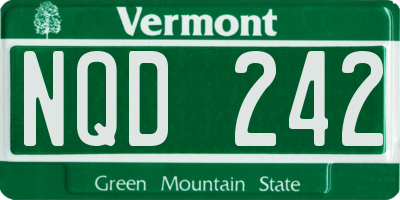VT license plate NQD242