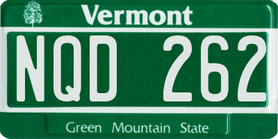 VT license plate NQD262