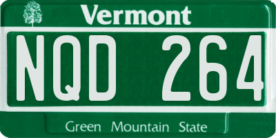 VT license plate NQD264