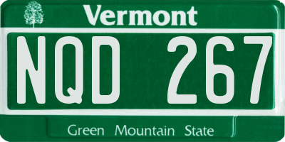 VT license plate NQD267