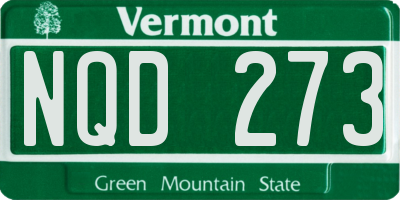 VT license plate NQD273